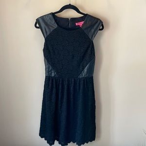 black floral dress w leather back